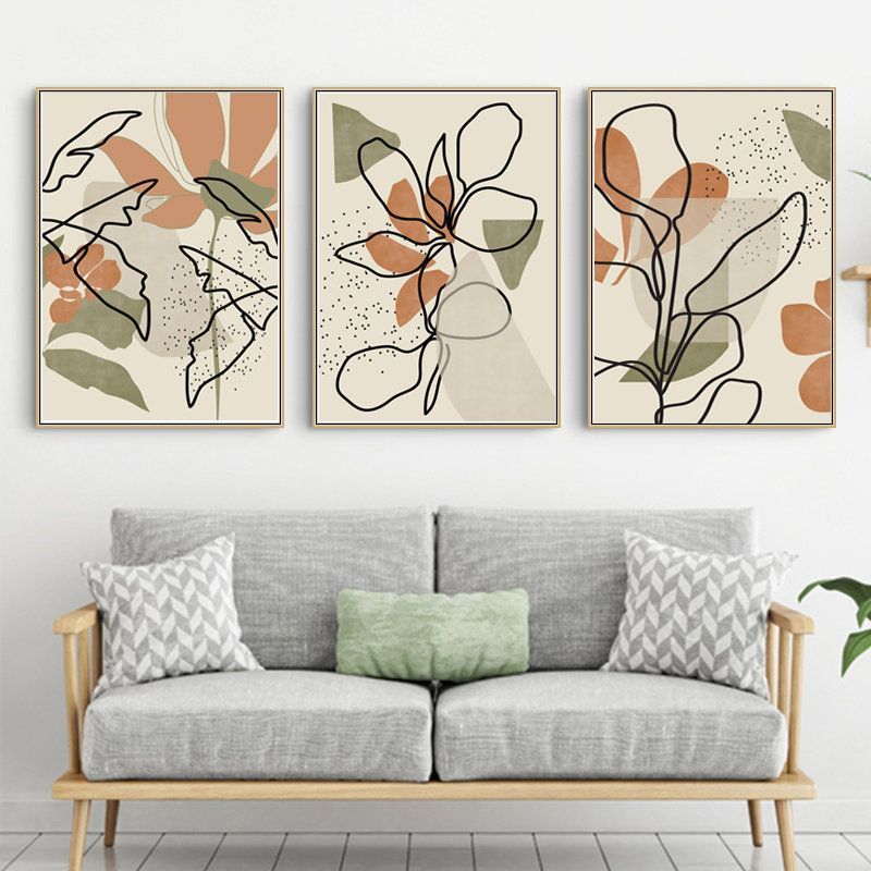 Home Decor Abstract Wall Art Pink Art Beige Wall Art Living Room Art Plant  Print Nature Landscape Set Of 3 Prints Minimalist Prints Dexis Iberica Art  & Collectibles Digital Prints Within Abstract Plant Wall Art (View 12 of 15)