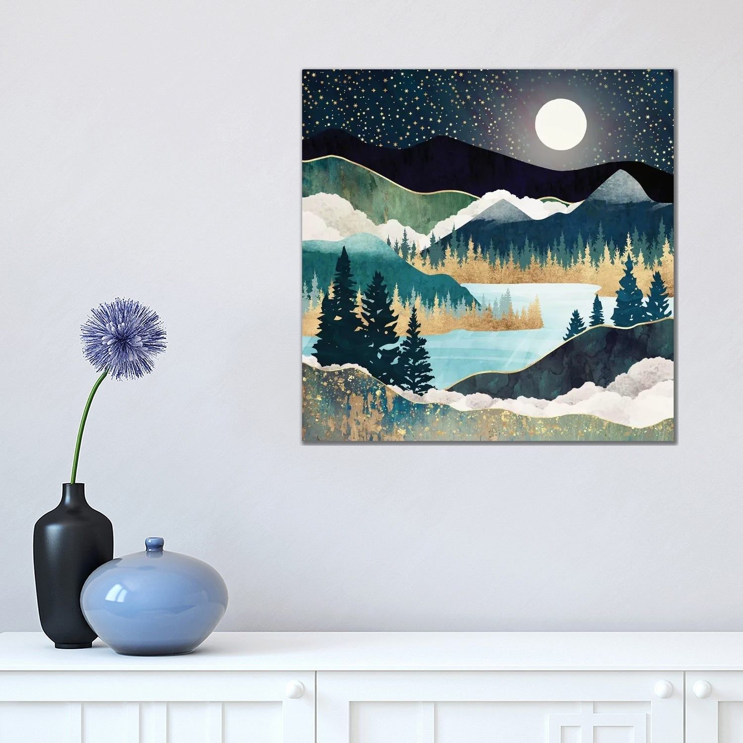 Icanvas "star Lake"spacefrog Designs Canvas Print – Overstock – 32867292 With Regard To Star Lake Wall Art (View 11 of 15)