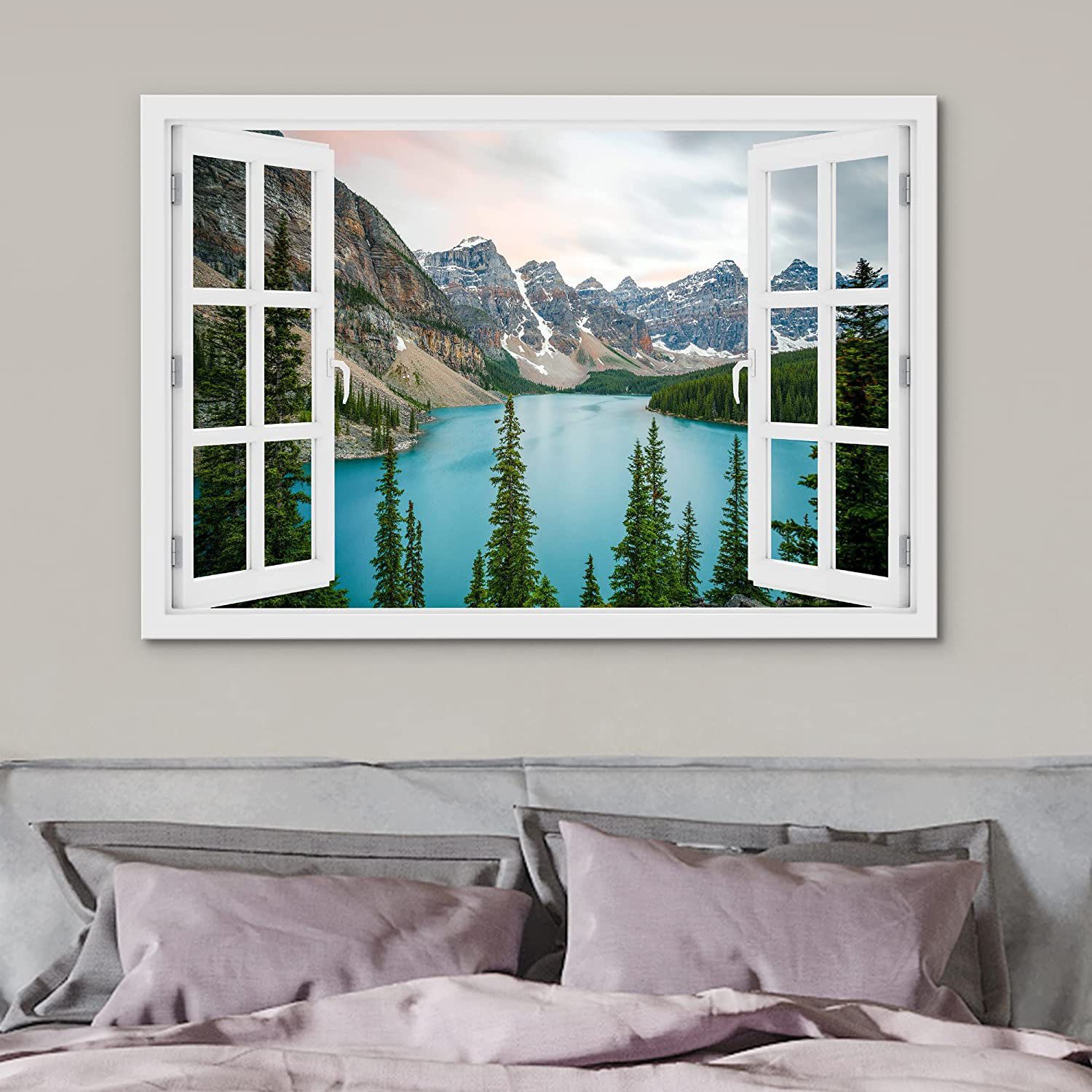 Idea4wall Scenic Spring Mountain Lake – Unframed Graphic Art On Canvas |  Wayfair In Mountain Lake Wall Art (View 15 of 15)