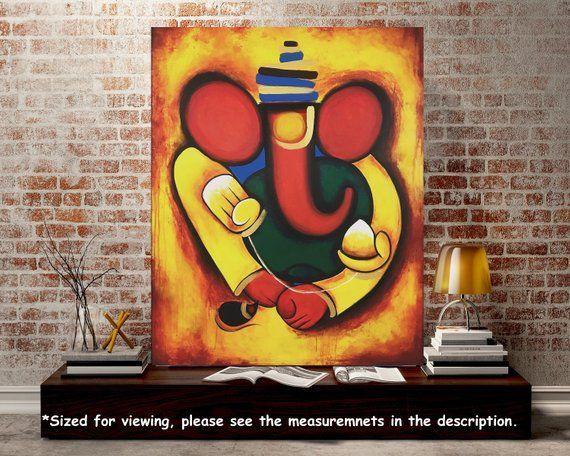 Indian Painting Ganesha Abstract Indian Art Ganesha Painting – Etsy India |  Ganesha Painting, Painting, Indian Painting Throughout Indian Wall Art (View 13 of 15)
