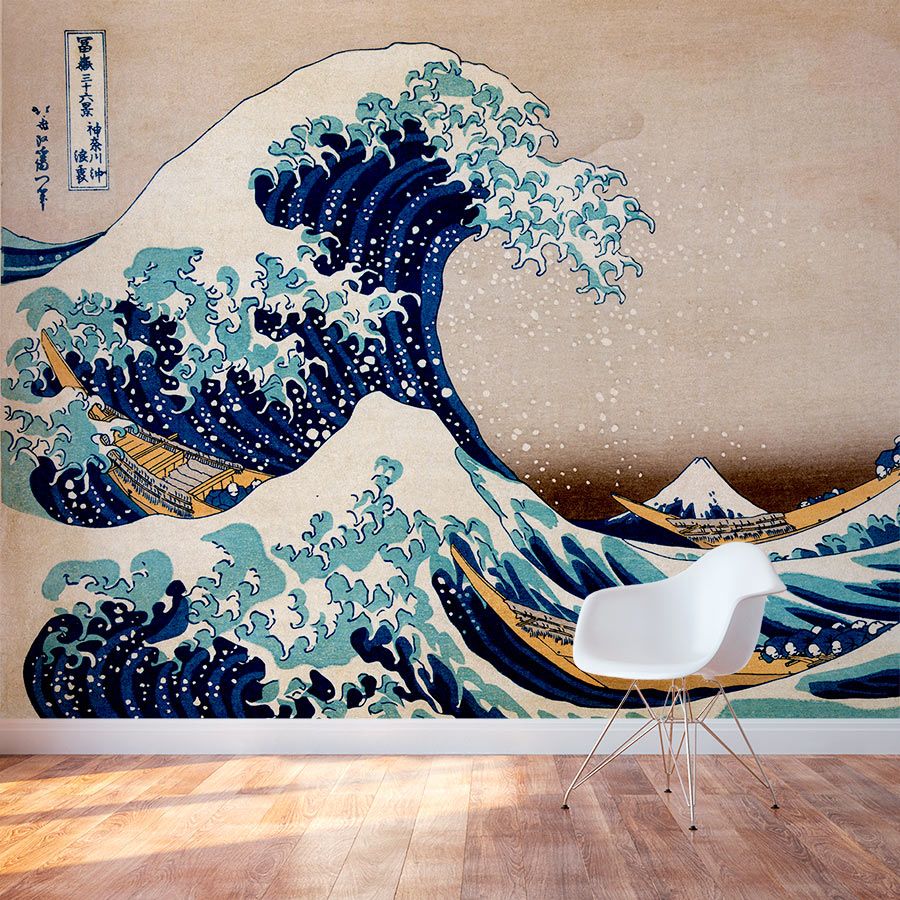 Japanese Style Great Wave Wall Mural | Wallums With Regard To Waves Wall Art (View 14 of 15)