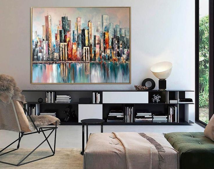 Large New York City Abstract Painting Urban Cityscape – Etsy | Modern Wall  Decor Art, Urban Wall Art, Contemporary Wall Decor Regarding Urban Wall Art (View 13 of 15)