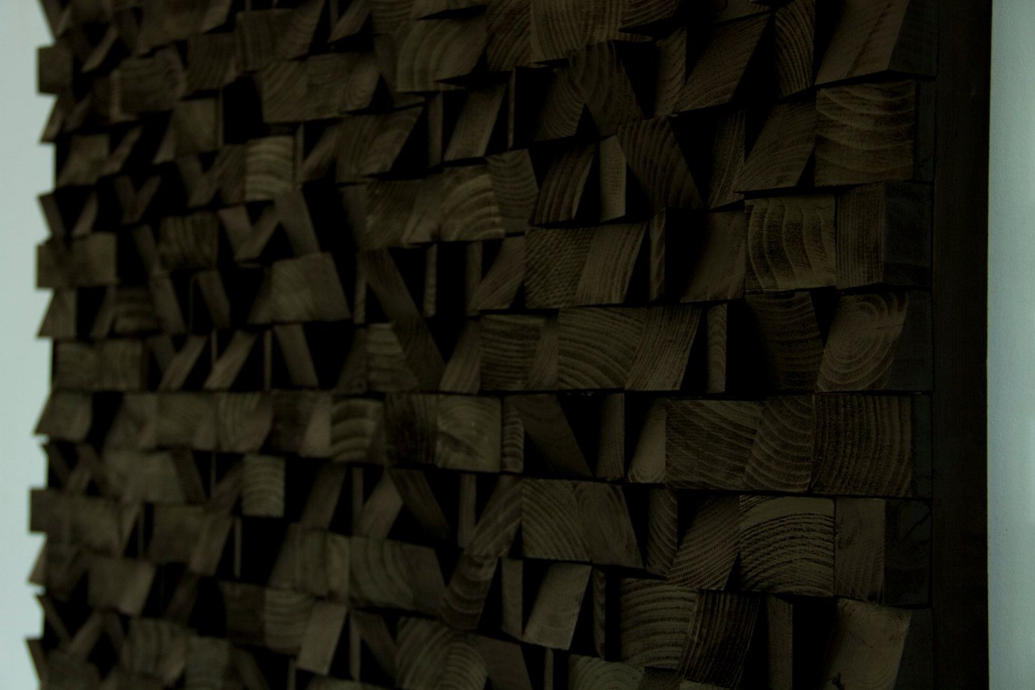 Large Wood Wall Art, Monochromatic Black Art, Geometric Wooden Art – Art  Glamour Regarding Black Wood Wall Art (View 10 of 15)