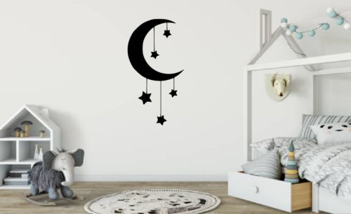 Lune Et Suspendu Stars Wall Art Decal Autocollant Ch49 | Ebay Throughout Stars Wall Art (View 4 of 15)