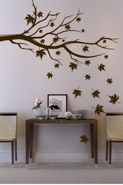 Maple Tree Branch In Autumn Wall Decal, 32 Colors & Metallics | Walltat  | Wall Decal Branches, Vinyl Tree Wall Decal, Tree Branch Wall For Colorful Branching Wall Art (View 8 of 15)