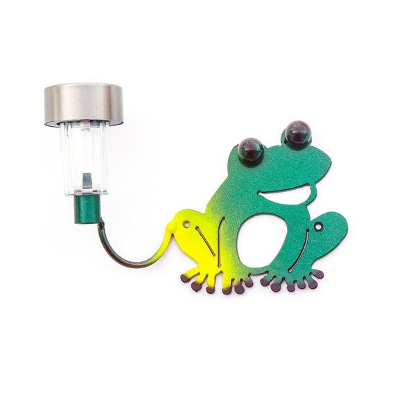 Metal Frog Wall Art Home Decor Avec Lumière Solaire – Etsy France Throughout Frog Wall Art (View 6 of 15)