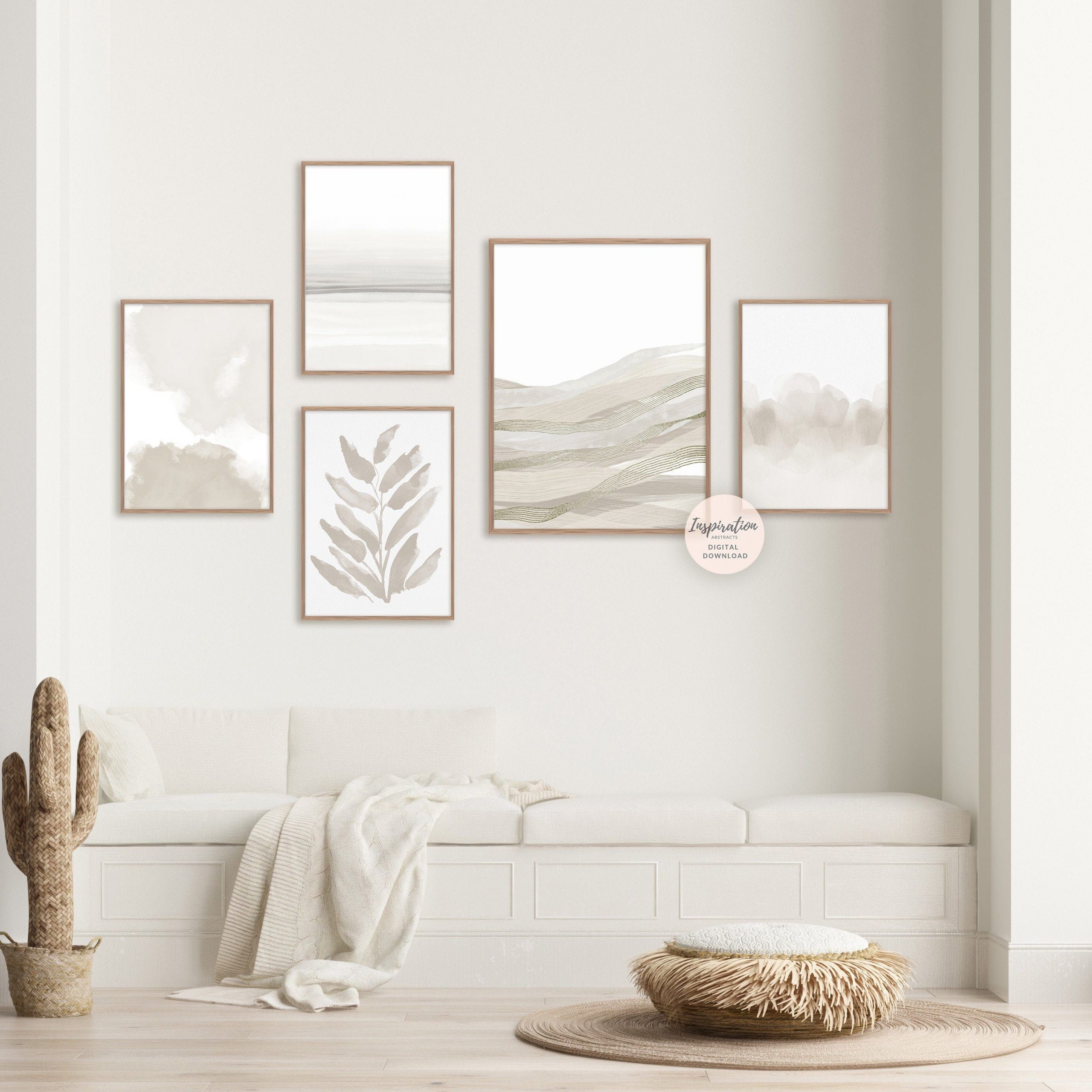 Minimal Gallery Wall Set, Set Of 5 Abstract Paintings, 5 Piece Wall Art,  Minimal Painting, Printable Art, Minimalist Art, Zen Wall Art With Minimalist Wall Art (View 7 of 15)