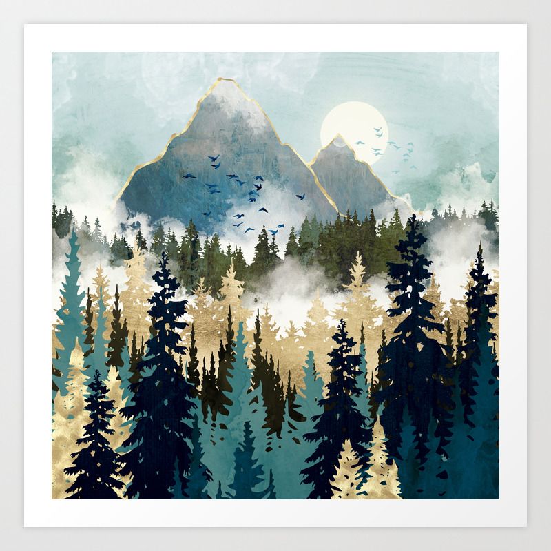 Misty Pines Art Printspacefrogdesigns | Society6 With Regard To Misty Pines Wall Art (View 1 of 15)
