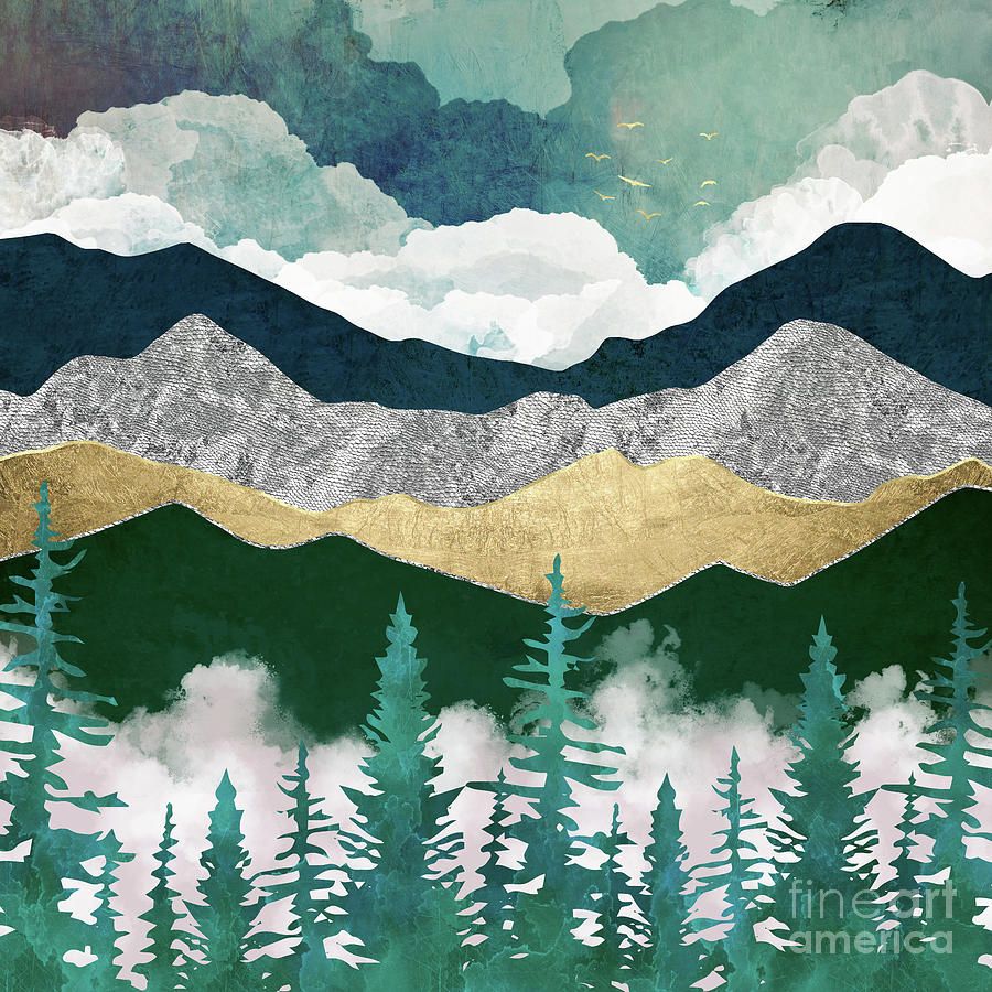 Misty Pines Ii Digital Artspacefrog Designs – Pixels For Misty Pines Wall Art (View 15 of 15)