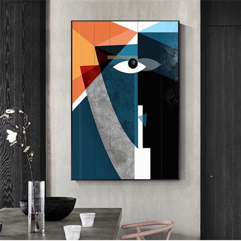 Modern Figure Abstract Geometric Canvas Painting Contemporary Art Poster  Print Faces Wall Art Picture For Living Room Home Decor – Painting &  Calligraphy – Aliexpress For Modern Geometric Wall Art (View 15 of 15)