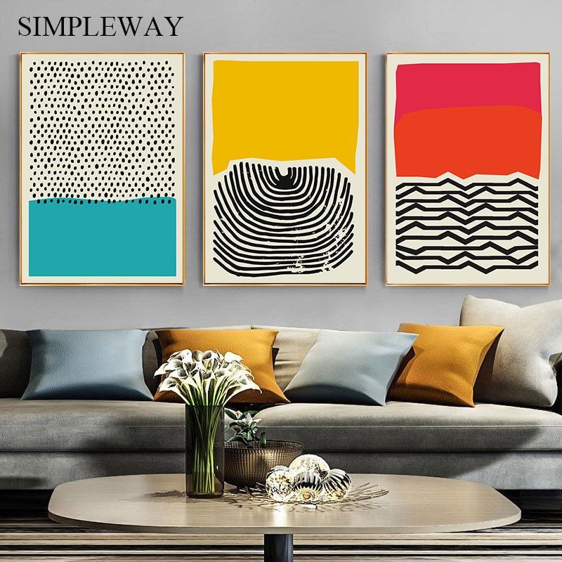 Modern Multicolored Abstract Geometric Wall Art Canvas Painting Minimalist  Picture Nordic Posters And Prints Gallery Home Decor|painting &  Calligraphy| – Aliexpress Inside Modern Geometric Wall Art (View 5 of 15)