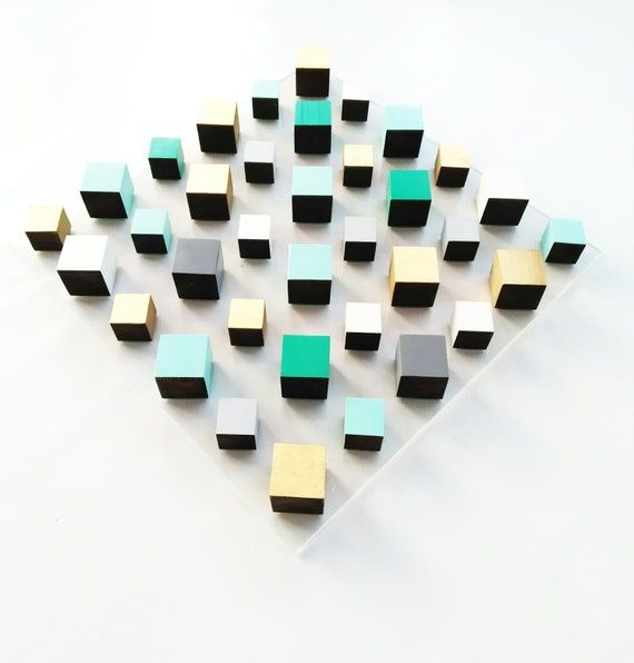 Modern Wood Wall Art© Gold And Teal Colors (View 3 of 15)