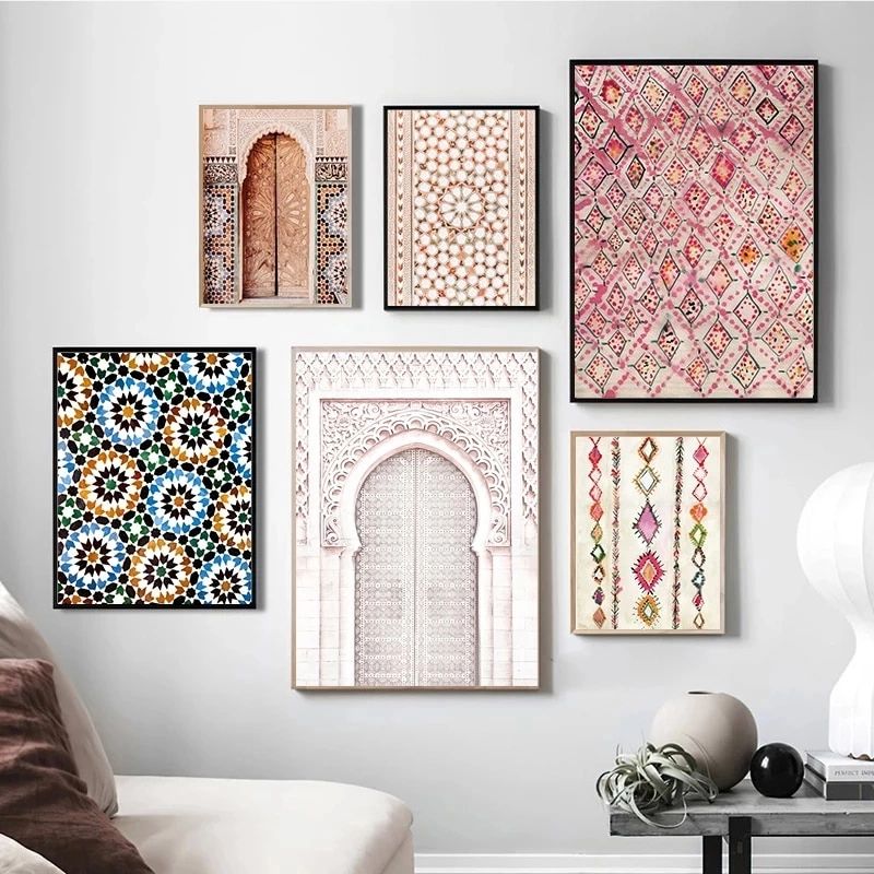Moroccan Wall Art Print Mosaic Oriental Art Canvas Painting Arabic Poster  Boho Style Wall Pictures For Living Room Bedroom Decor – Painting &  Calligraphy – Aliexpress Regarding Inspired Wall Art (View 12 of 15)