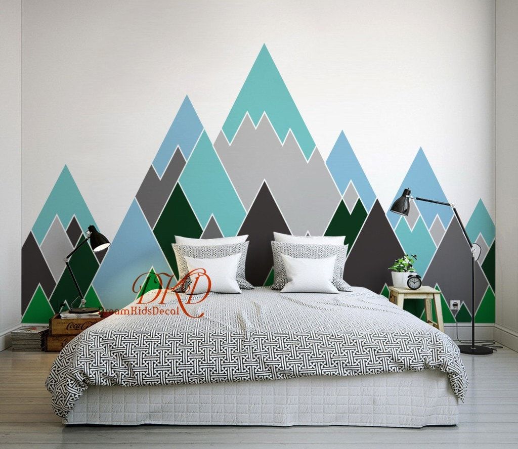 Mountain Wall Decal Mountain Decal Mountain Wall Art – Etsy With Mountains Wall Art (View 4 of 15)