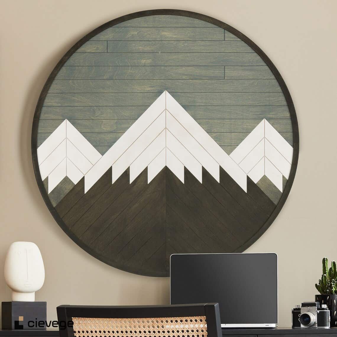 Mountains Wooden Wall Art – The Perfect Touch For Your Wall Piece – Cewa009  – Wall Art – Cievege Pertaining To Perfect Touch Wall Art (View 5 of 15)