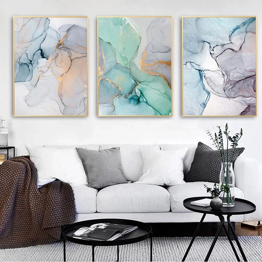 Nordic Marble Abstract Canvas Painting Alcohol Ink Posters And Prints  Modern Wall Art Pictures Geometric Living Room Home Decor – Painting &  Calligraphy – Aliexpress With Ink Art Wall Art (View 4 of 15)
