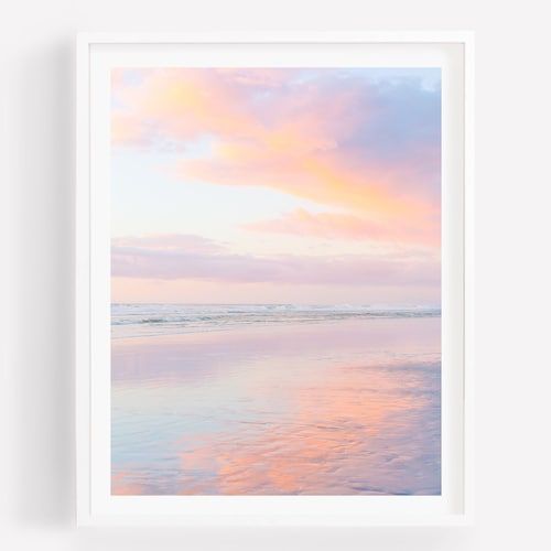 Ocean Print Pastel Sunset Beach Photography Large Wall Art – Etsy India Within Pastel Sunset Wall Art (View 2 of 15)