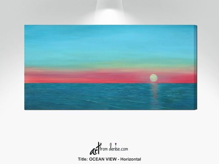 Ocean Sunrise Painting Canvas Art Print Coastal Wall Art – Etsy France |  Arte Su Tela, Pittura Su Tela, Aqua Blue Pertaining To Sunrise Wall Art (View 15 of 15)