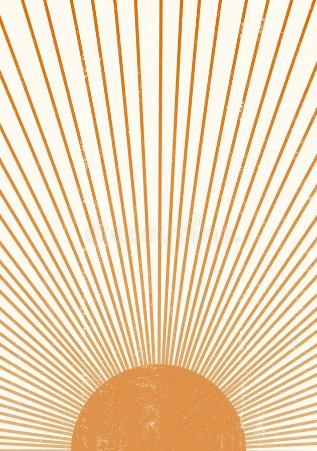 Orange Sun Print Boho Minimalist Printable Wall Art Stock Photo – Image Of  Trendy, Scandinavian: 206500362 Inside Sun Abstraction Wall Art (View 8 of 15)