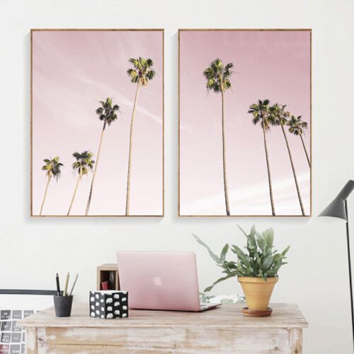 Palm Tree Pink Sky Canvas Poster Wall Art Print Modern Landscape Picture  Decor | Ebay Inside Pink Sky Wall Art (View 13 of 15)