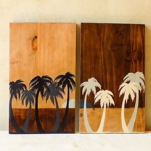 Palm Tree Wall Art Wood Wall Art Set Tropical Modern Wood – Etsy In Summers Wood Wall Art (View 8 of 15)
