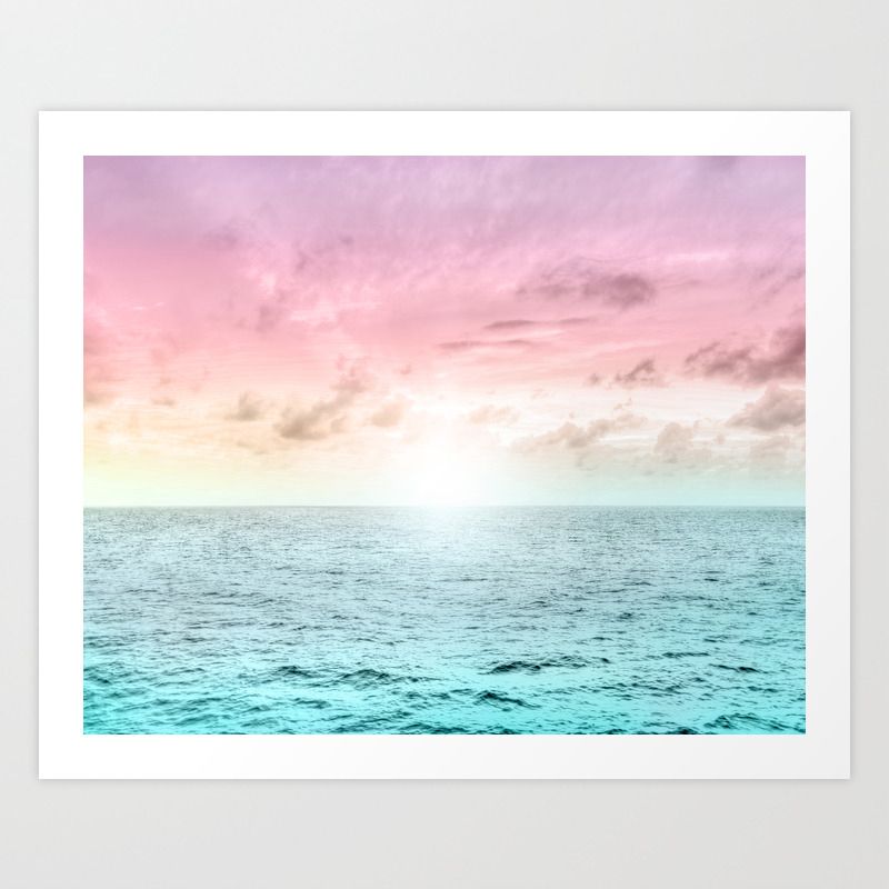 Pastel Beach Sunset Art Printhistrionicole | Society6 Within Pastel Sunset Wall Art (View 7 of 15)