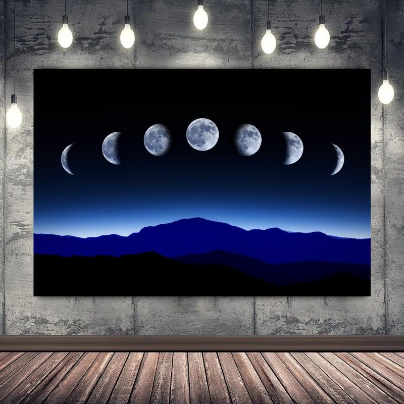Phases Of The Moon Canvas Print, Lunar Eclipse Art, Moon Landscape Poster, Moon  Wall Art, Modern Wall Decoration Regarding The Moon Wall Art (View 9 of 15)