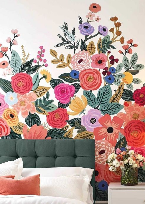 Photo Murale Flower Garden Rosé | Papier Peint Des Années 70 Regarding Flower Garden Wall Art (View 1 of 15)