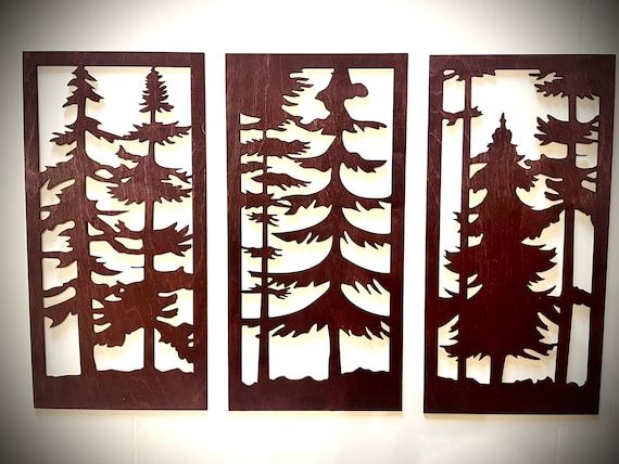Pine Tree Forest Wall Art 3 Pannelli Disponibili In 12 – Etsy Italia In Pine Forest Wall Art (View 1 of 15)