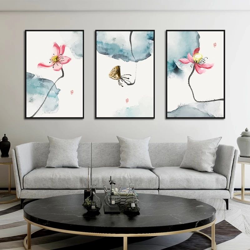 Pink Lotus Poster Chinese Style Elegant Canvas Flower Wall Art Hd Print  Painting Home Decoration For Gallery Living Room – Painting & Calligraphy –  Aliexpress Pertaining To Elegant Wall Art (View 15 of 15)