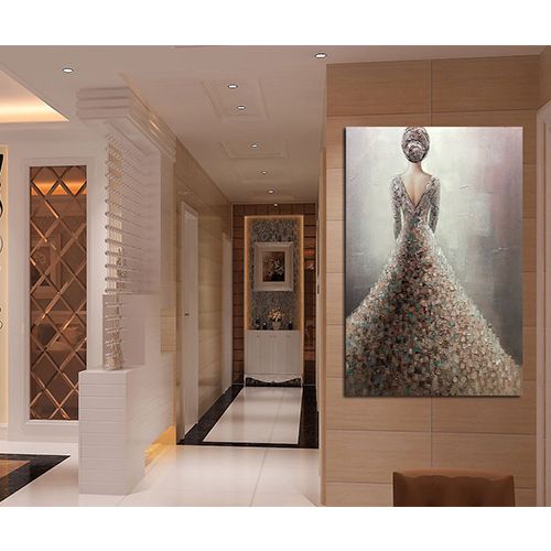 Pittura Wall Art Elegante Canvas Art Beautiful Girl Painting – Cp Canvas  Painting Online For Elegant Wall Art (View 4 of 15)