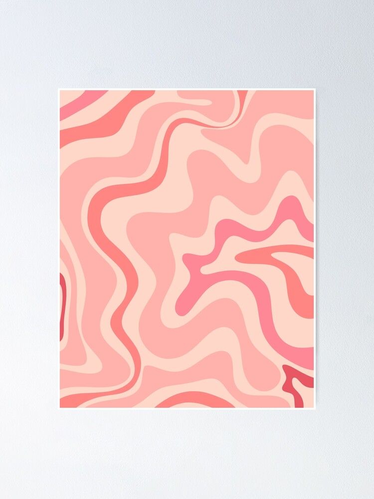 Poster « Liquid Swirl Retro Contemporary Abstract In Soft Blush Pink », Par  Kierkegaard | Redbubble For Liquid Swirl Wall Art (View 5 of 15)