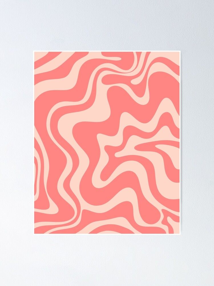 Poster « Liquid Swirl Retro Modern Abstract Pattern En Rose Tendre », Par  Kierkegaard | Redbubble For Liquid Swirl Wall Art (View 4 of 15)