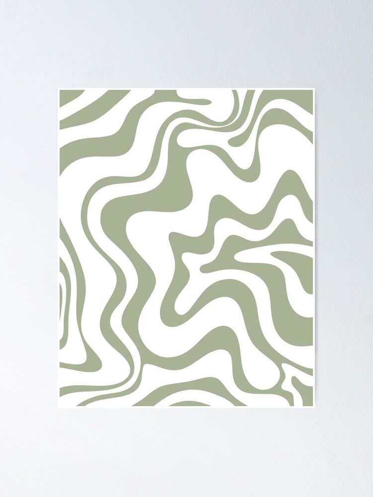 Poster « Motif Abstrait Contemporain Liquid Swirl En Blanc Et Sauge », Par  Kierkegaard | Redbubble For Liquid Swirl Wall Art (View 6 of 15)