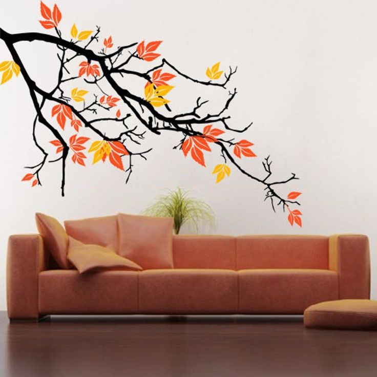 Pretty Autumnal Branch Beautiful Fall View Maple Leaves | Etsy In 2022 |  Wall Decal Branches, Wall Painting Decor, Wall Paint Designs Within Colorful Branching Wall Art (View 3 of 15)