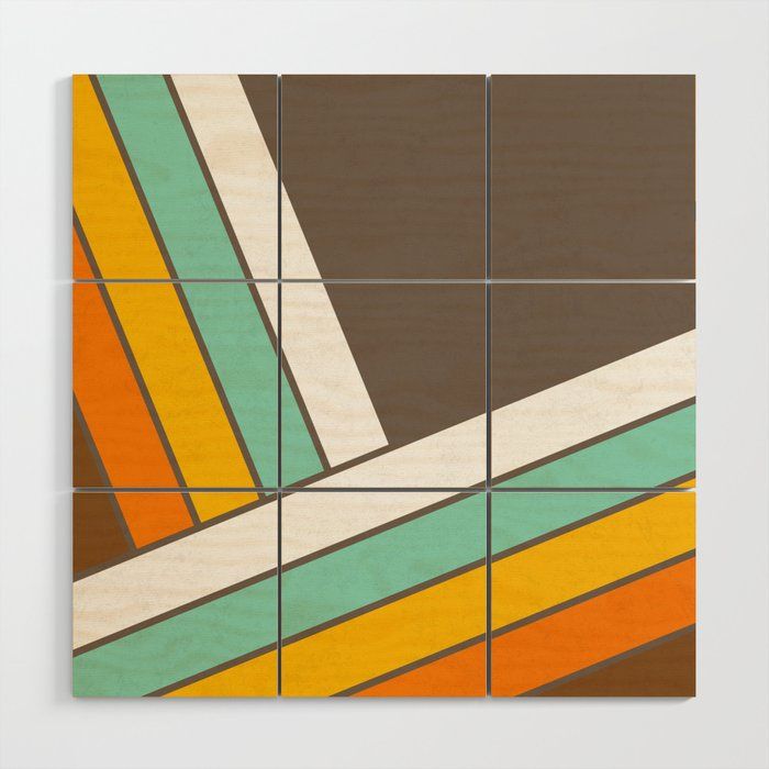 Retro 70s Stripes – Abstract Geometric Design Wood Wall Artpelaxy |  Society6 Pertaining To 70s Retro Wall Art (View 8 of 15)
