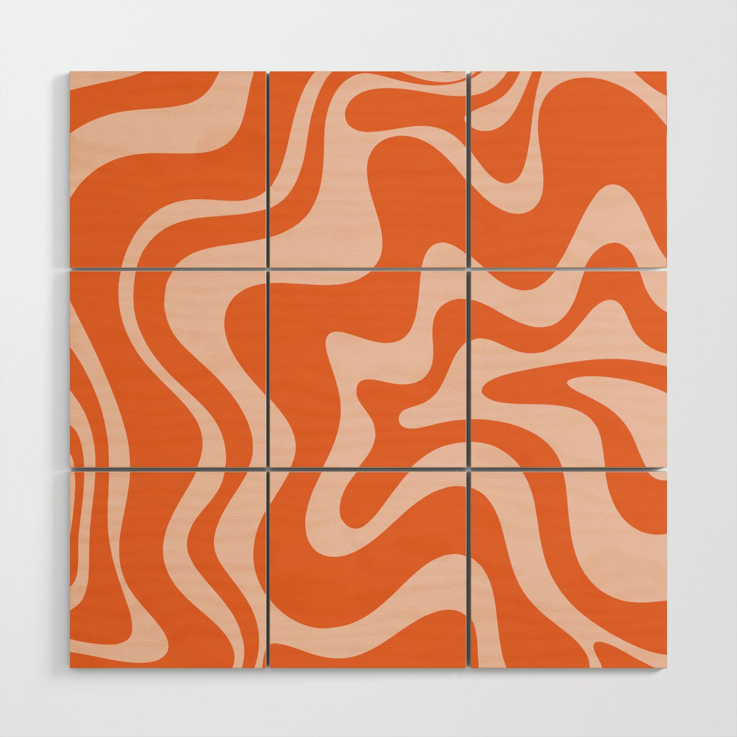 Retro Liquid Swirl Abstract Pattern In Orange And Pale Blush Pink Wood Wall  Artkierkegaard Design Studio | Society6 With Liquid Swirl Wall Art (View 9 of 15)