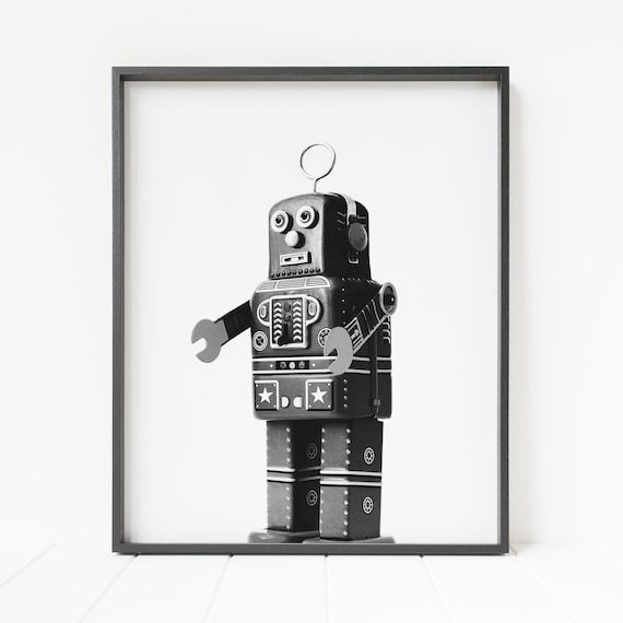 Robot Print Robot Nursery Art Robot Wall Decor Robot Wall – Etsy Inside Robot Wall Art (View 5 of 15)