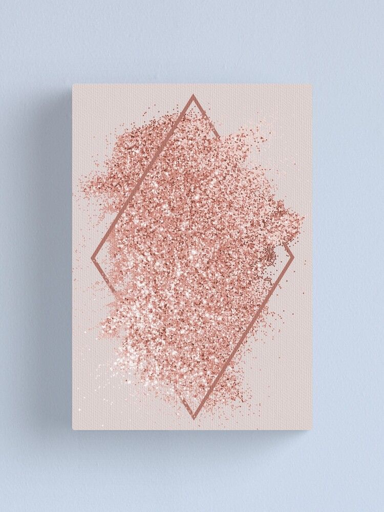 Rose Gold Pink Geometric Glitter " Canvas Print For Salenewburyboutique  | Redbubble Regarding Glitter Pink Wall Art (View 11 of 15)