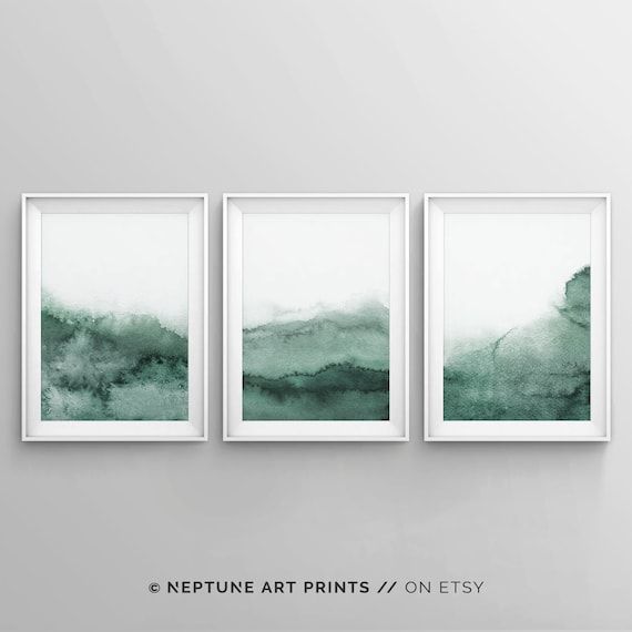 Sage Green Wall Art Forest Green Printable Art Watercolor – Etsy Italia Inside Watercolor Wall Art (View 6 of 15)