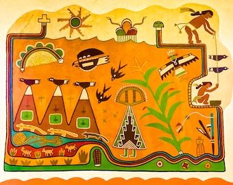 Salt Lake Mural Paintedfred Kaboti In The Painted Desert – Etsy  Australia Regarding Desert Inn Wall Art (View 4 of 15)