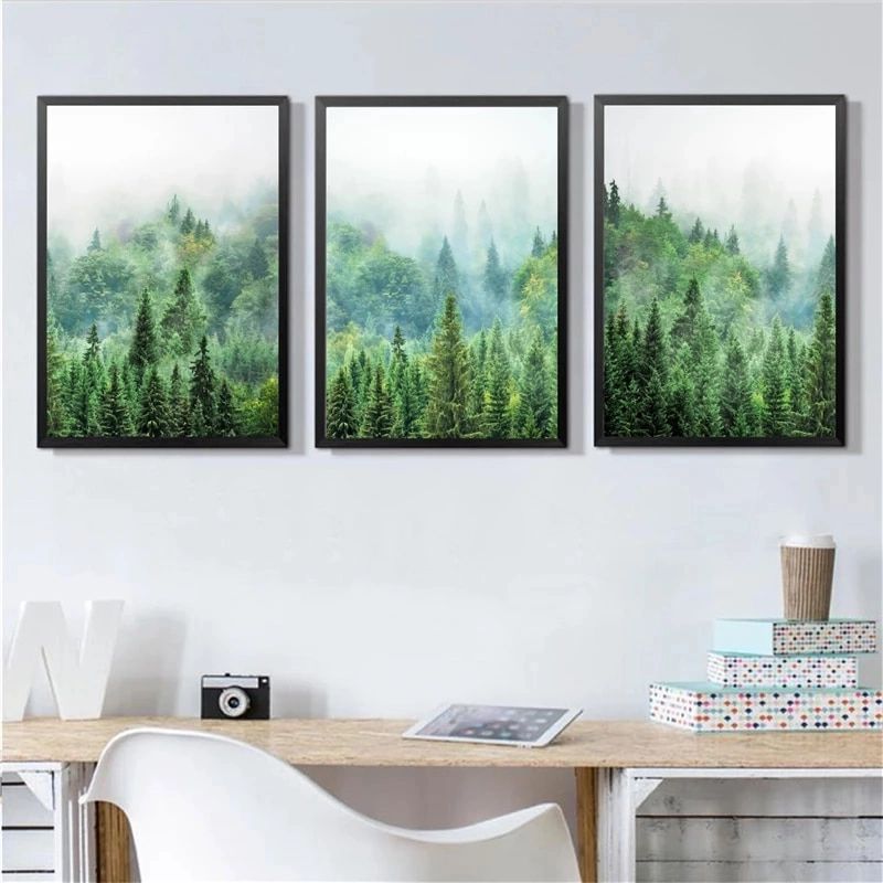 Scandinavian Forest Photography Wall Art Canvas Painting , Pine Forest Art  Prints Wilderness Poster Woodland Nature Wall Decor – Painting &  Calligraphy – Aliexpress For Pine Forest Wall Art (View 6 of 15)