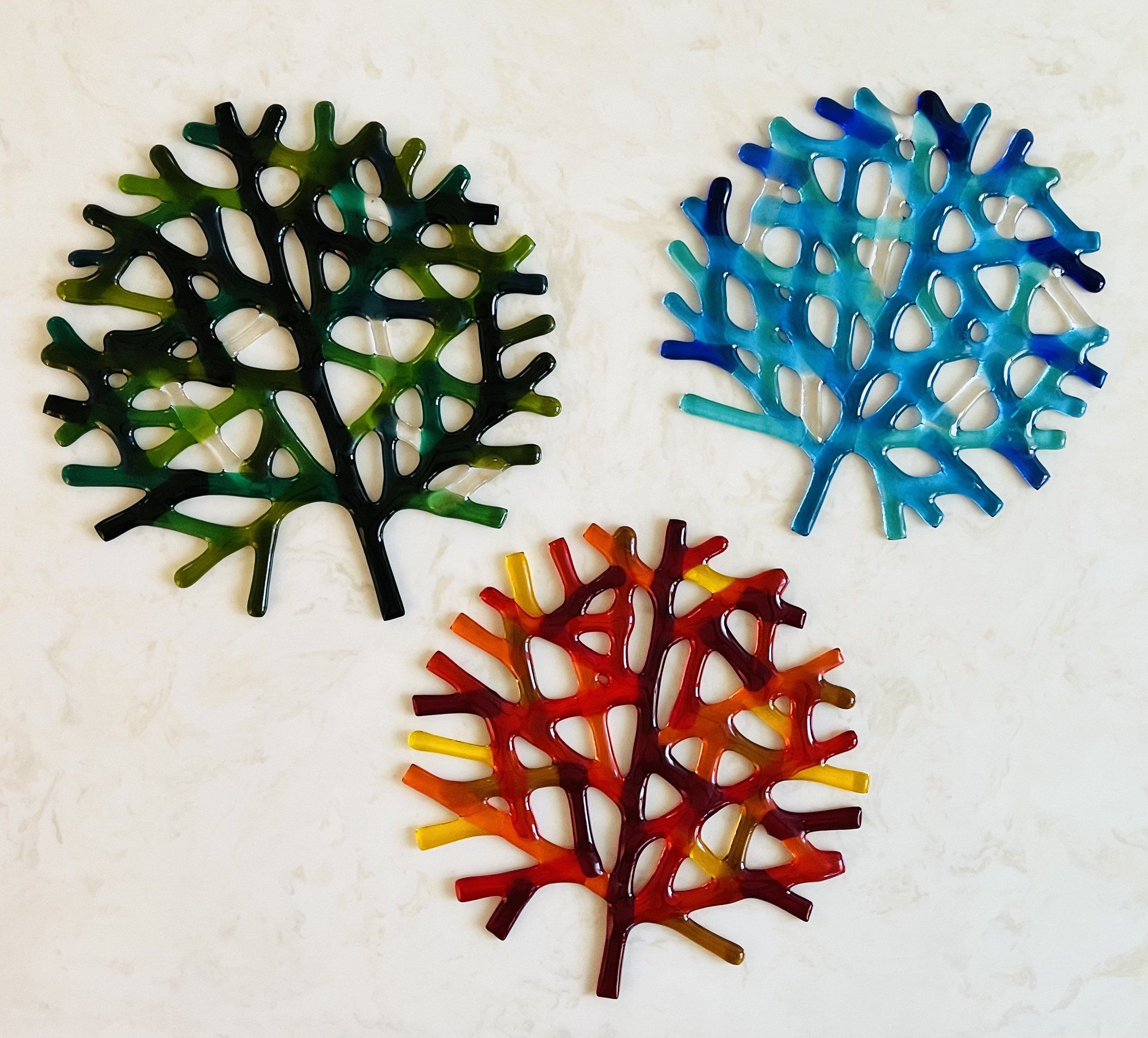 Sea Coral Wall Decor Fused Glass Branching Coral Sea Coral – Etsy Pertaining To Colorful Branching Wall Art (View 14 of 15)