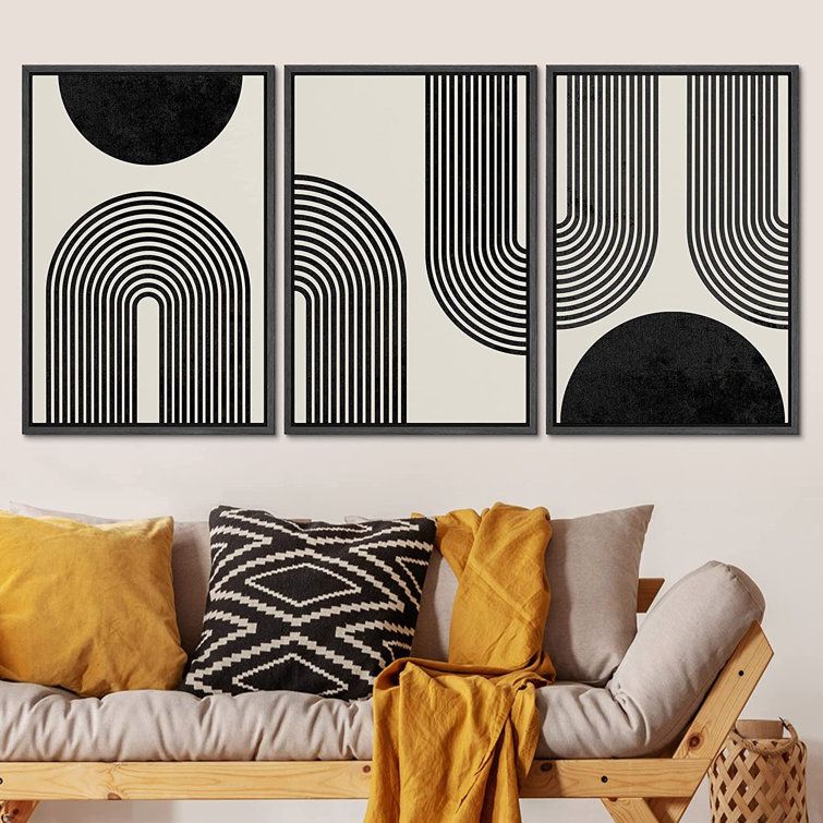 Signleader Spiral Parabolas & Solid Semi Circle – 3 Piece Graphic Art Set  On Canvas & Reviews | Wayfair Inside Spiral Circles Wall Art (View 13 of 15)