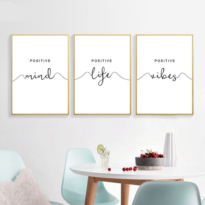 Simple Quotes Canvas Poster Black White Minimalist Wall Art Print Home Decor  | Ebay With Minimalist Wall Art (View 15 of 15)
