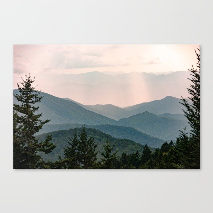 Smoky Mountain Pastel Sunset Canvas Printnature Magick Cascadia  Collection | Society6 Throughout Smoky Mountain Wall Art (View 15 of 15)