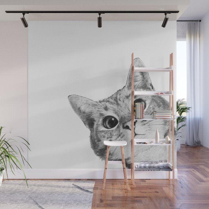 Sneaky Cat Wall Murallaura Graves | Society6 Intended For Cats Wall Art (View 11 of 15)