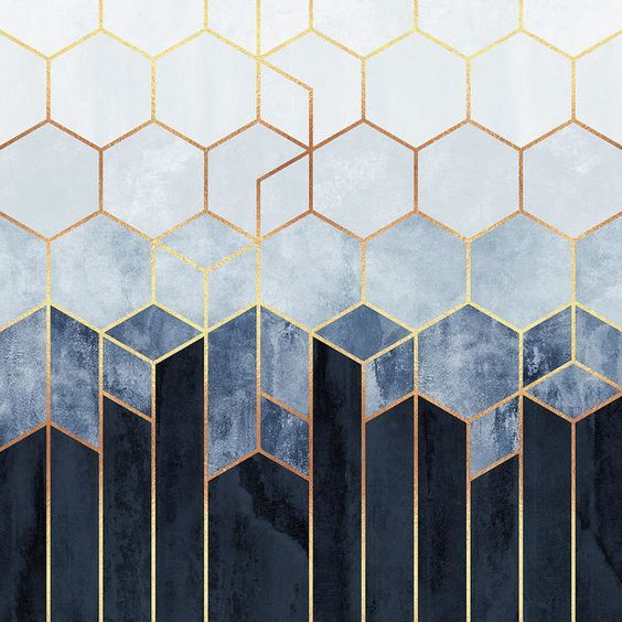 Soft Blue Hexagons Art Printelisabeth Fredriksson | Hexagon Wallpaper,  Art Deco Interior, Interior Deco Pertaining To Teal Hexagons Wall Art (View 2 of 15)