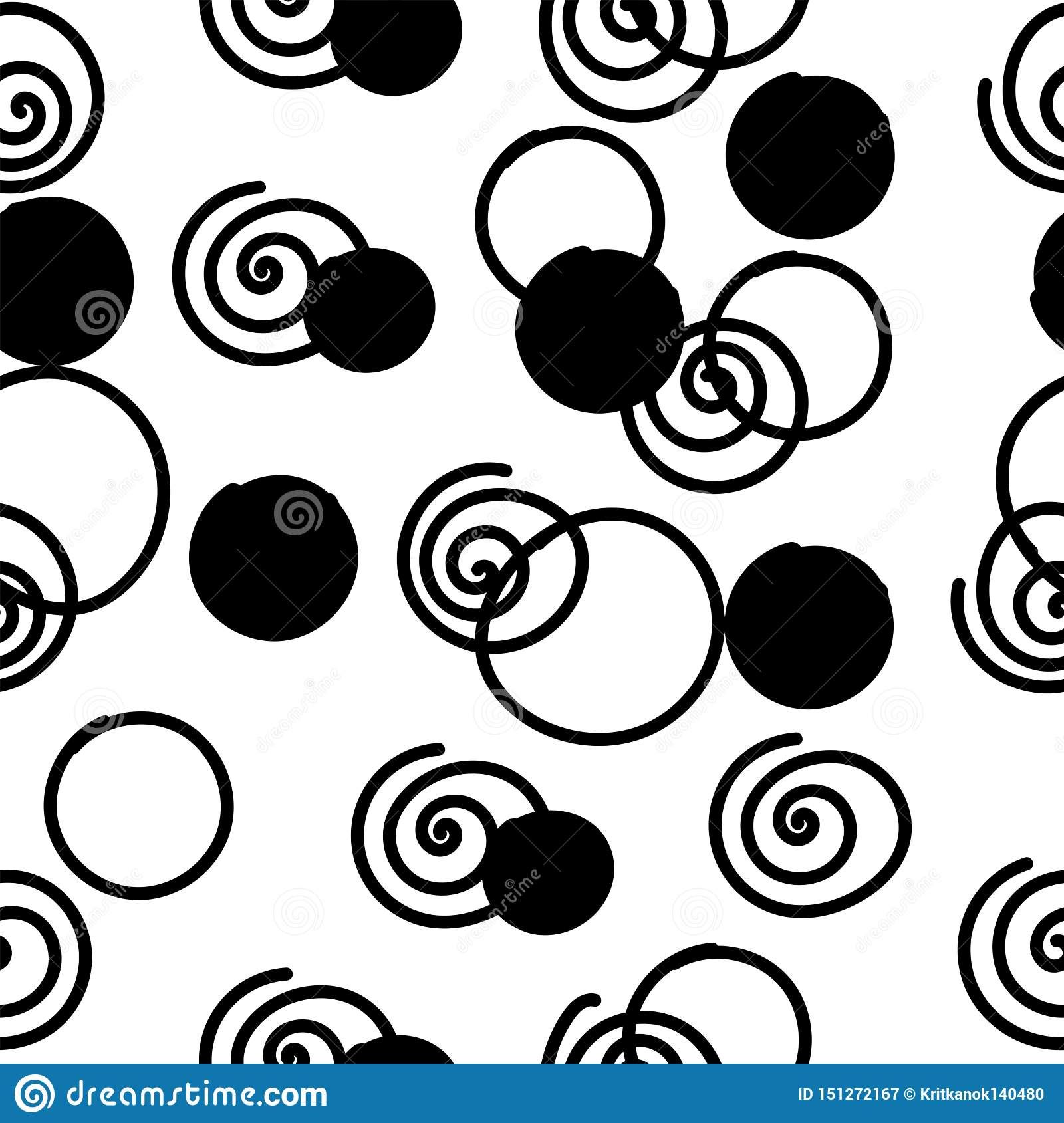 Spiral And Circle Seamless Pattern, Abstrack Doodle Wall Art Stock Vector –  Illustration Of Icon, Object: 151272167 Throughout Spiral Circles Wall Art (View 15 of 15)