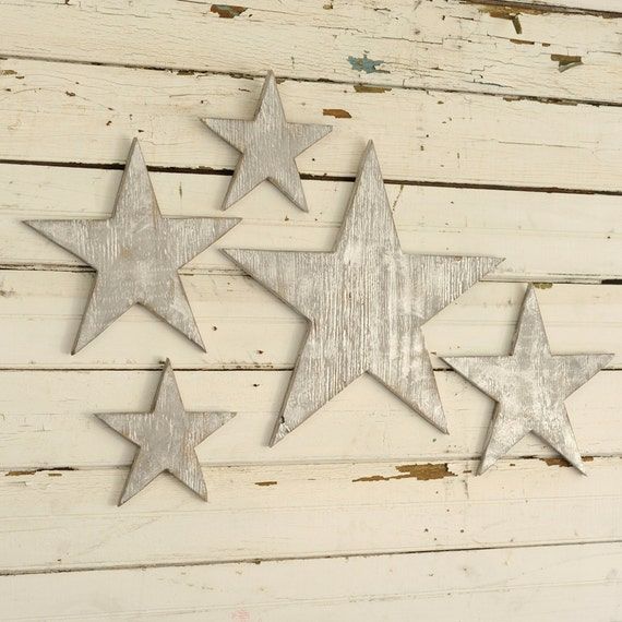 Star Set 5 Pc Star Wall Art Wooden Stars Outdoor Decor Holiday – Etsy France Throughout Stars Wall Art (View 10 of 15)